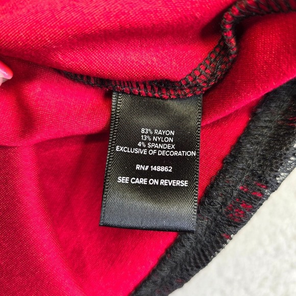 Torrid Skirt Women's Plus 1X Red Plaid Academia Lace Goth Steampunk Whimsigoth - Picture 6 of 10